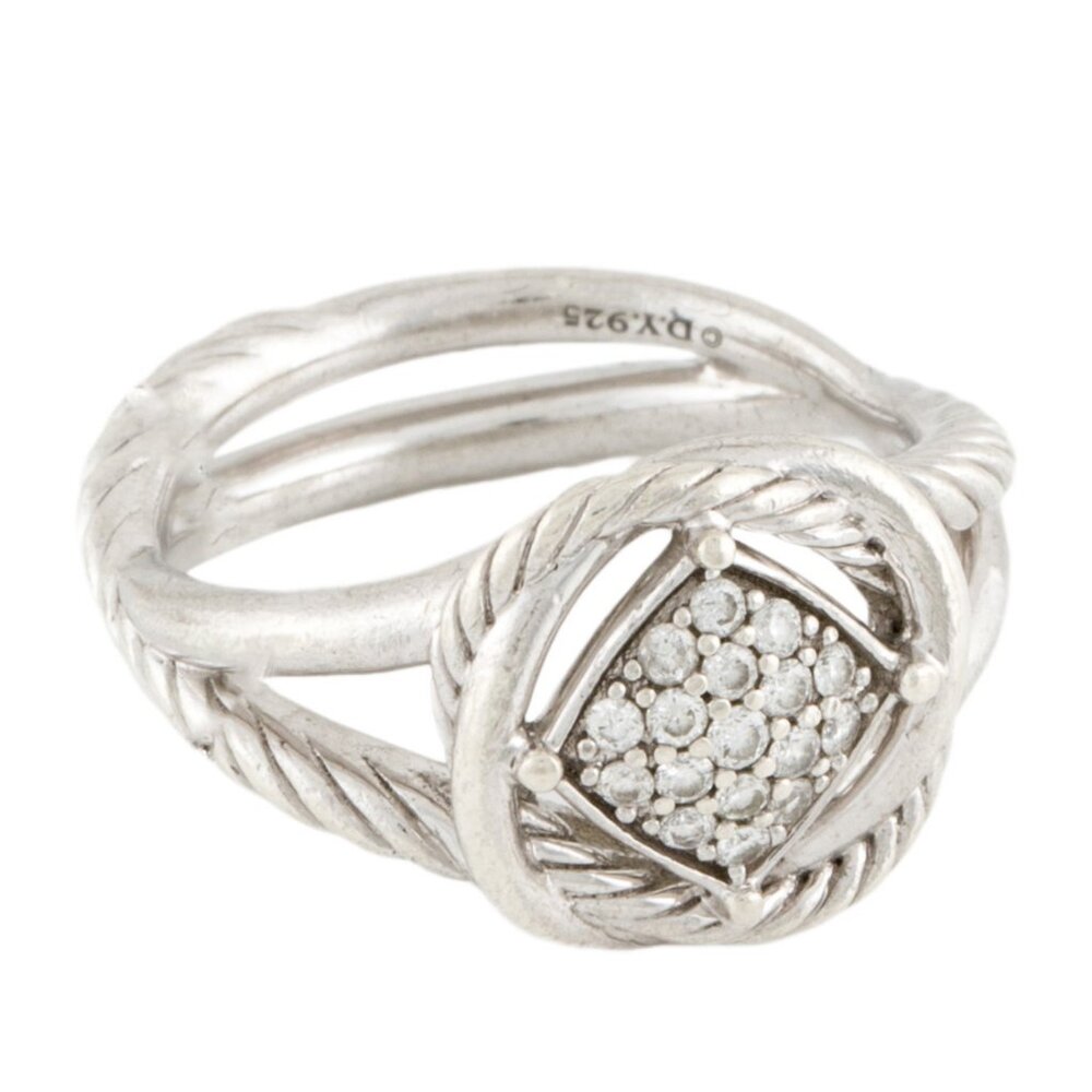 DAVID YURMAN DIAMOND STERLING SILVER 925 INFINITY COCKTAIL RING